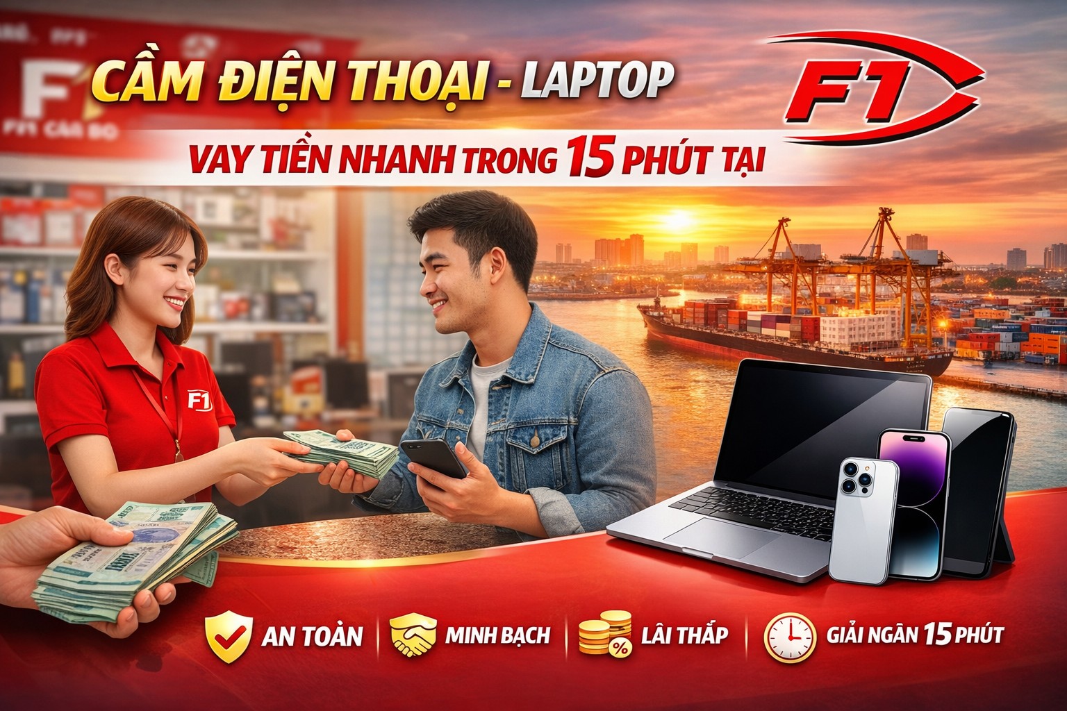 Cầm điện thoại, laptop Hải Phòng